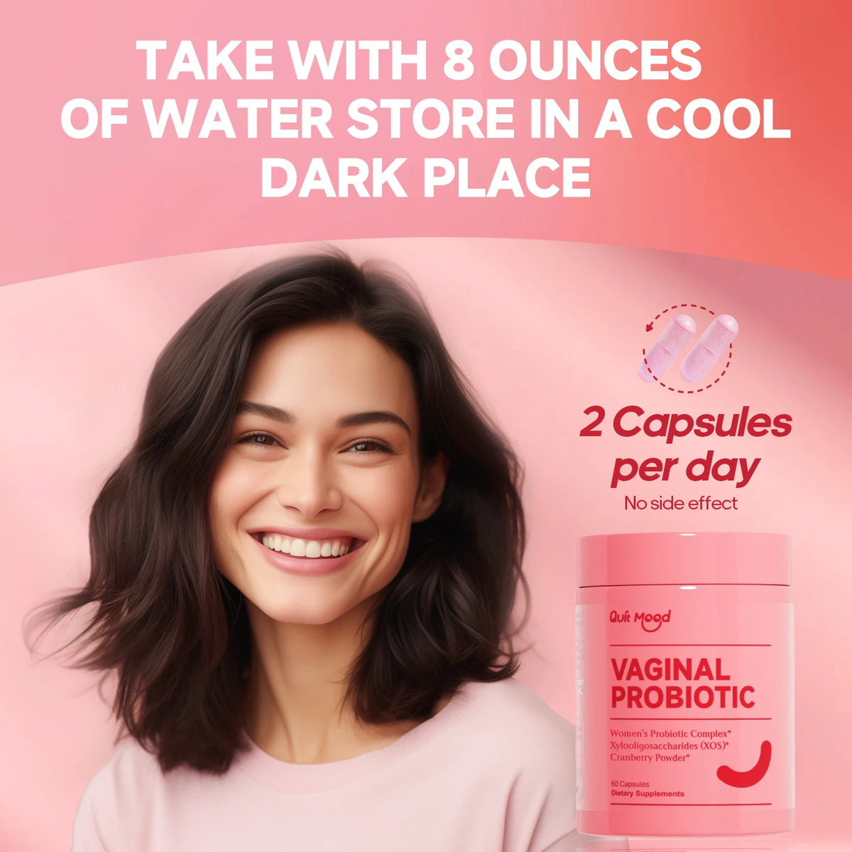 MoodVibe pB - Quit mood Probiotics for Women - PH Balance with Probiotics and Lactobacillus Probiotic Blend -