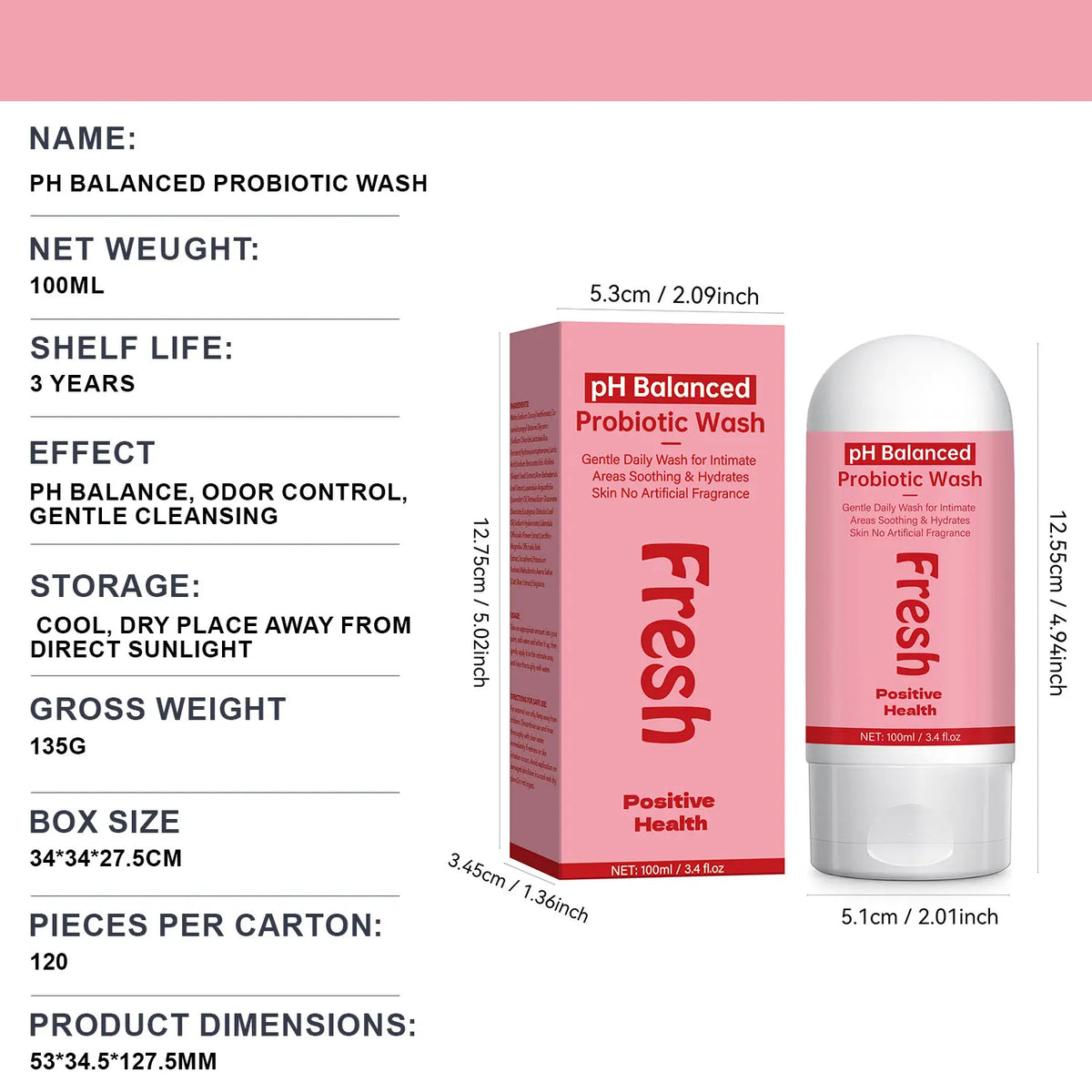 pH Balanced Probiotic intimate Wash - 100ml