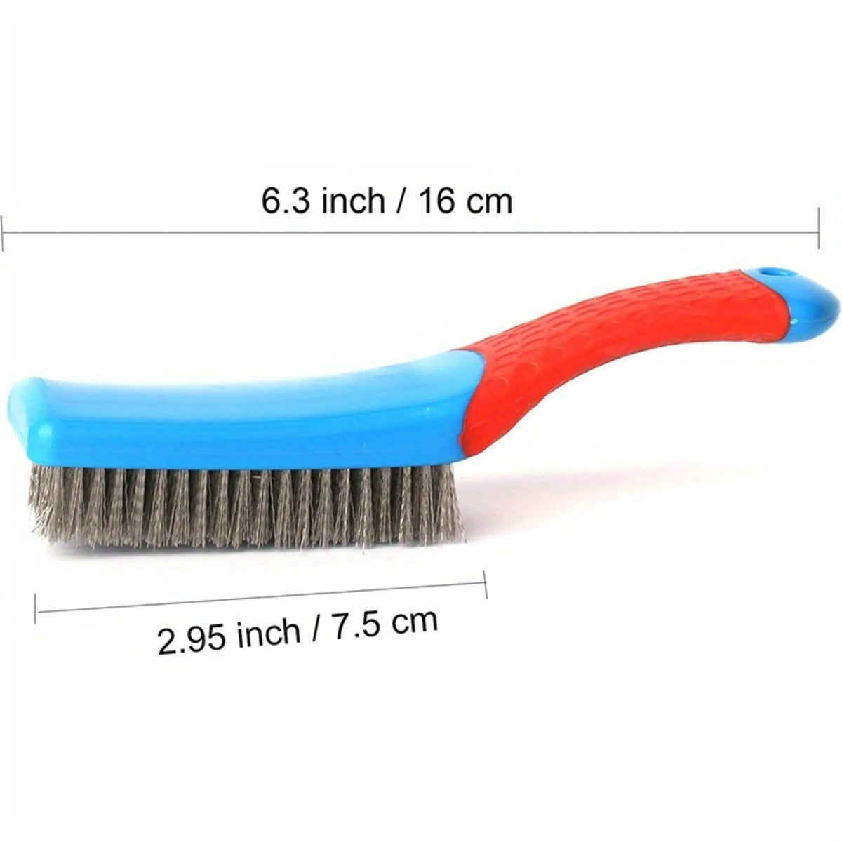 Heavy Duty Stainless Steel Wire Brush -  Comfortable Plastic Handle