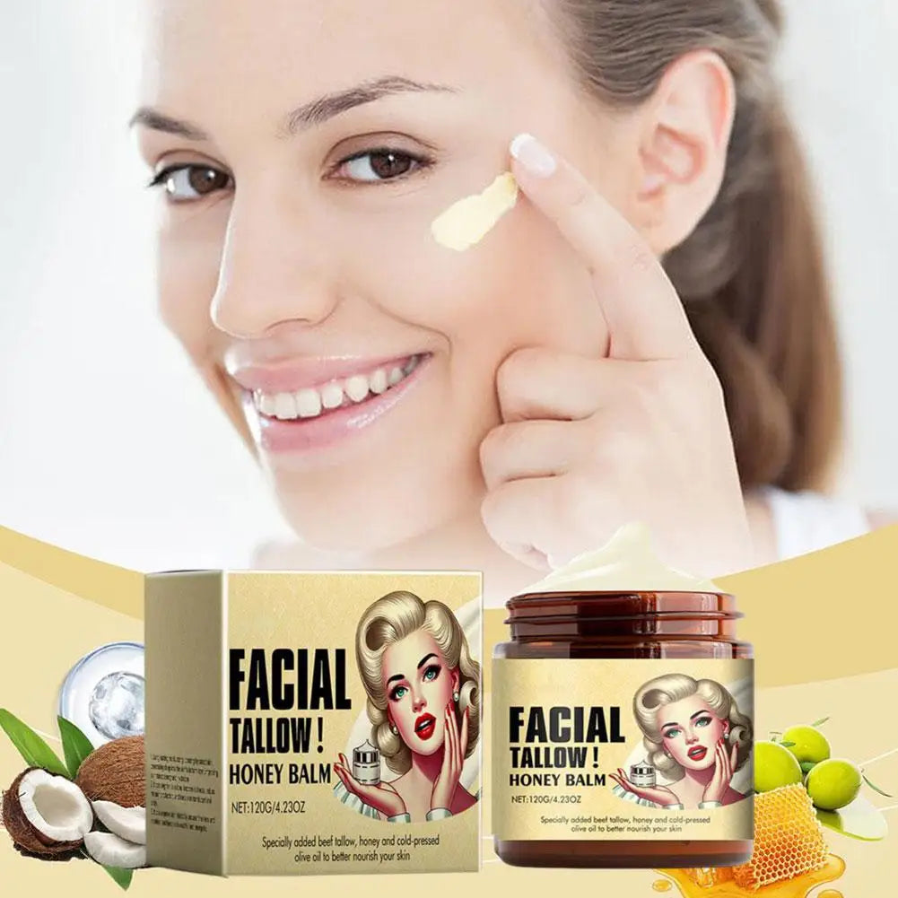 120g Grass Fed - Beef Tallow & Honey Cream - Face & Body Skin Care