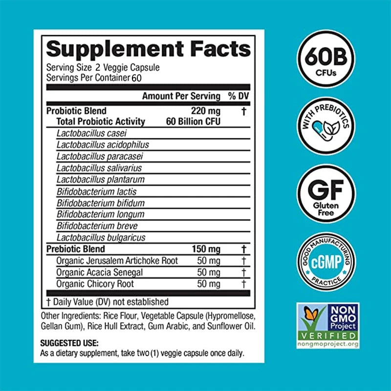 PureBio - Probiotics + Organic Prebiotics, supports Digestive & immune system, Constipation, Gas, & Bloating