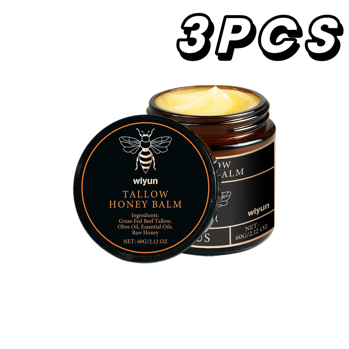 Honey & Tallow Pure Balm - Skin Hydrating - Face & Body moisturizing Lotion
