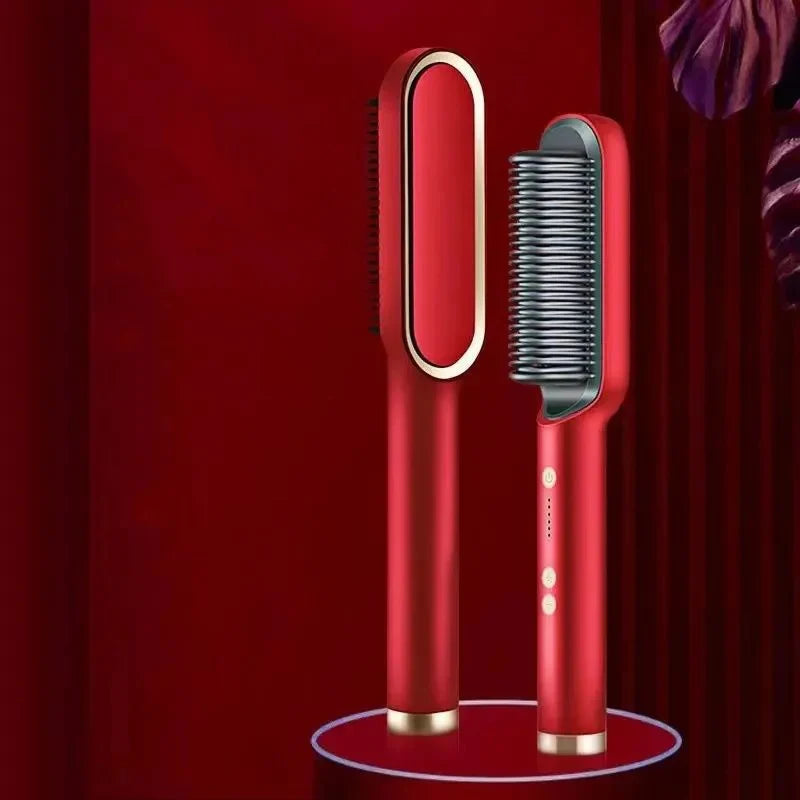 NanoSmooth - 3 in 1 Electric PTC heat - hair straightener - comb & curler for women