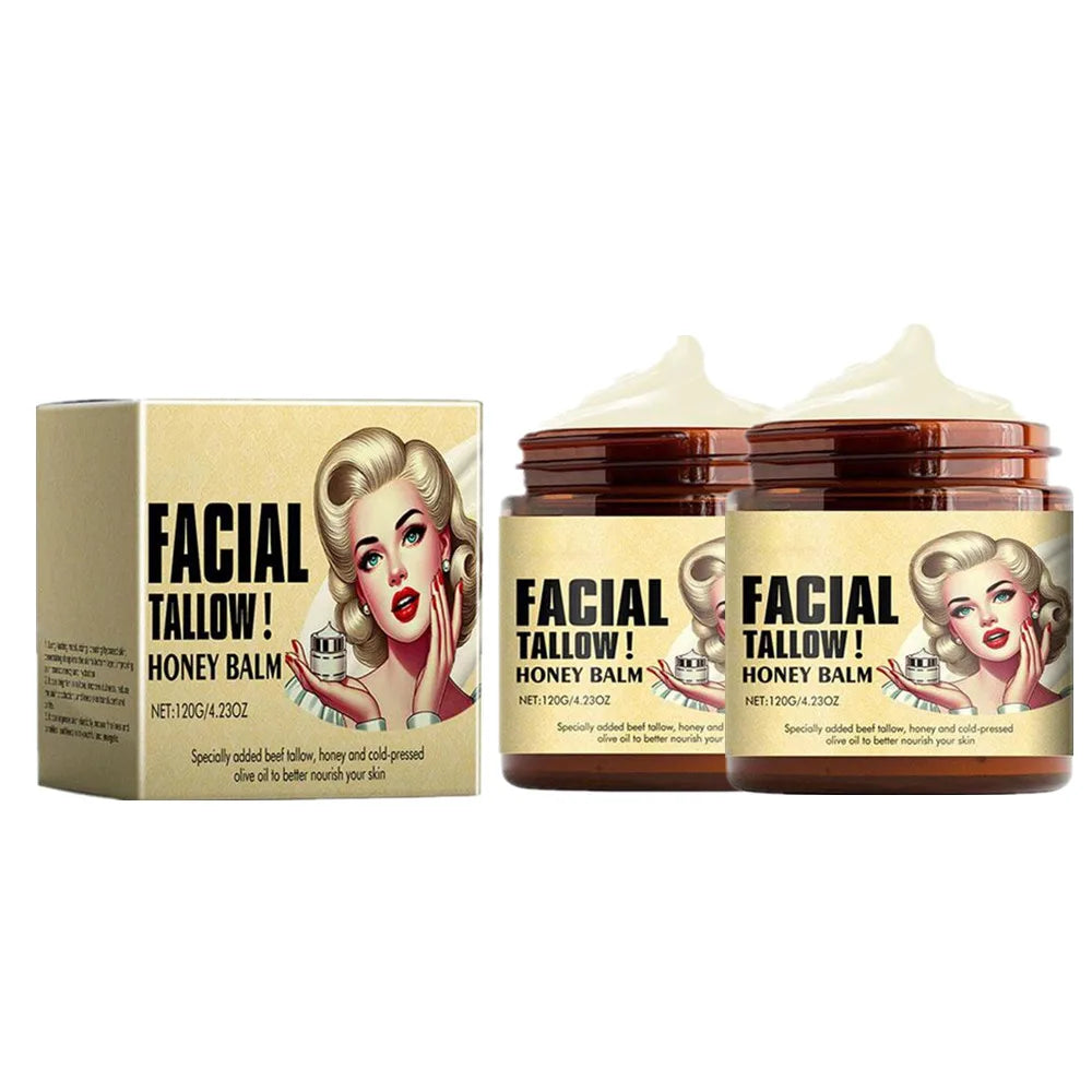 120g Grass Fed - Beef Tallow & Honey Cream - Face & Body Skin Care