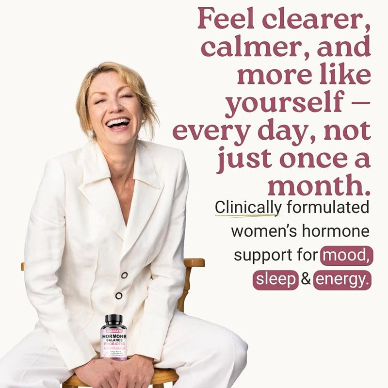 HormoBiome - Hormone Balance Probiotic, Supports Menopause Balance, Relieves Fatigue, Mood Swings, Improve Digestion & Metabolism
