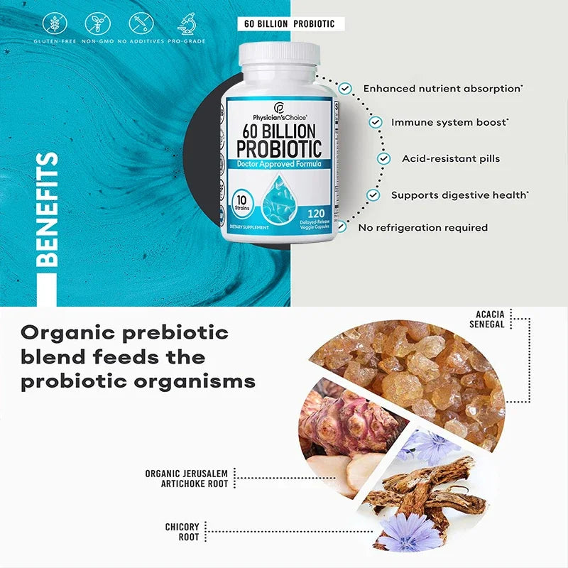 PureBio - Probiotics + Organic Prebiotics, supports Digestive & immune system, Constipation, Gas, & Bloating