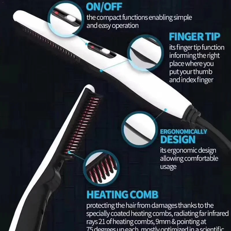 2 in 1 Multi-purpose electric - B & H straightener & Styling Comb For men