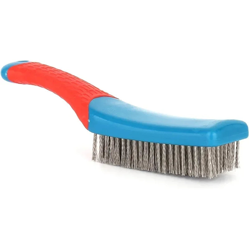 Heavy Duty Stainless Steel Wire Brush -  Comfortable Plastic Handle