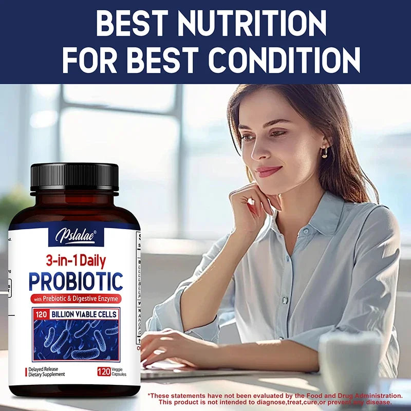 ENZBIO - Probiotics + Prebiotics + Digestive Enzymes - Promote Intestinal Flora Digestive Health Women & Men Provide Lasting Energy