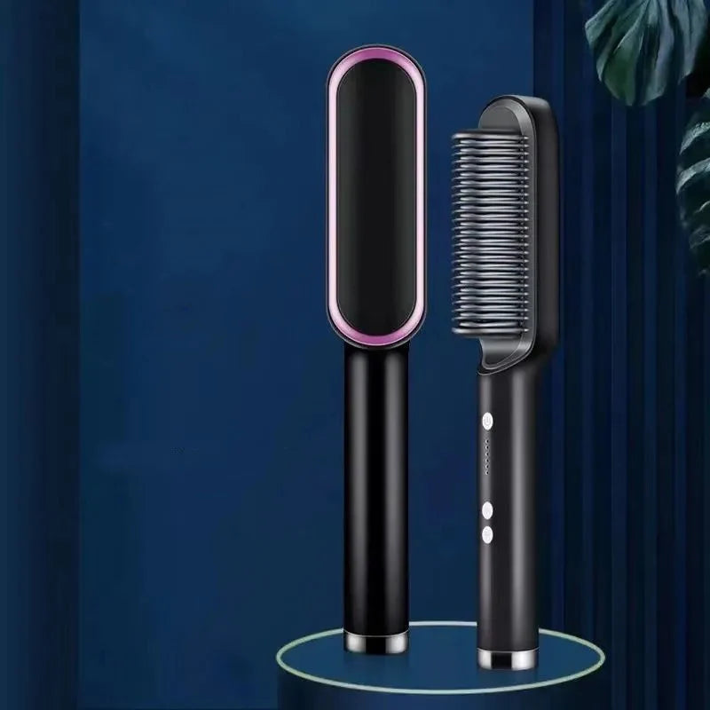 NanoSmooth - 3 in 1 Electric PTC heat - hair straightener - comb & curler for women