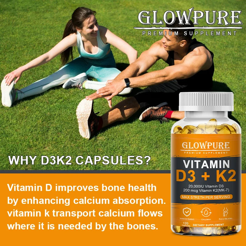 DK-VCaps Vitamin Capsules for Bones, Joint, Calcium Absorption, Cardiovascular, Immune System Daily Health Supplement