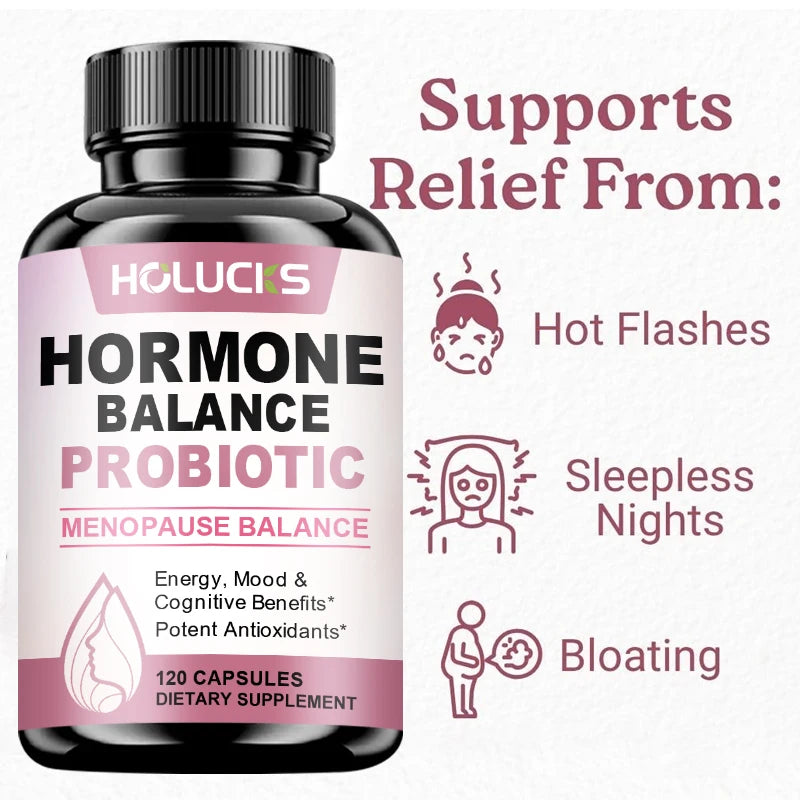HormoBiome - Hormone Balance Probiotic, Supports Menopause Balance, Relieves Fatigue, Mood Swings, Improve Digestion & Metabolism