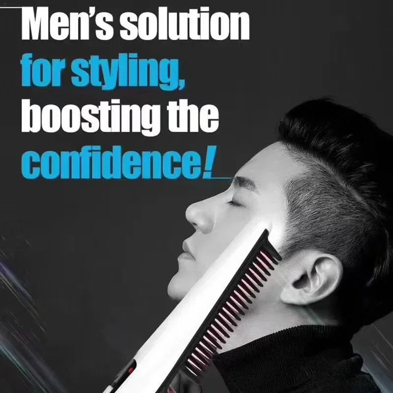 2 in 1 Multi-purpose electric - B & H straightener & Styling Comb For men