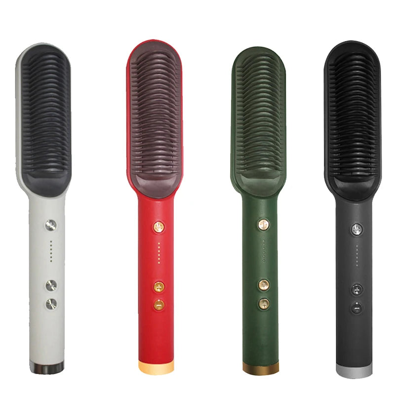 NanoSmooth - 3 in 1 Electric PTC heat - hair straightener - comb & curler for women