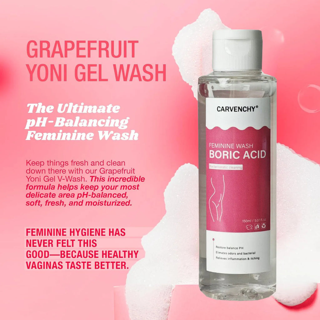 pH Balance Feminine Wash with Boric Acid - Supports Odor Control - Cleanses Discharge -