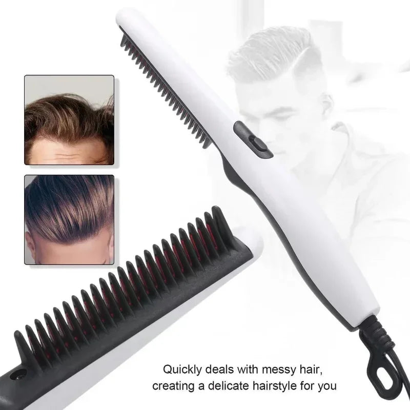 2 in 1 Multi-purpose electric - B & H straightener & Styling Comb For men