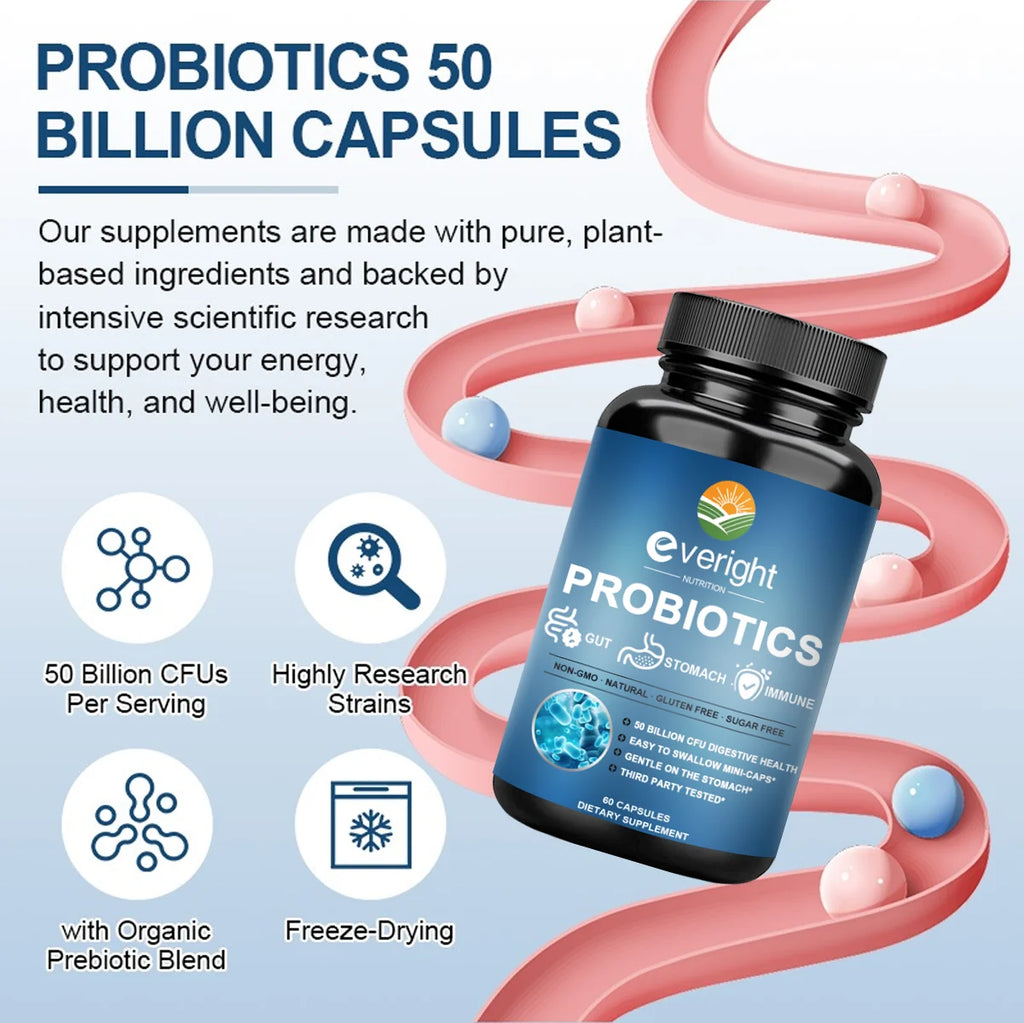 Veda-50 Probiotics - Daily Supplement for Digestive, Women's & Gut Health, Gas & Bloating Relief