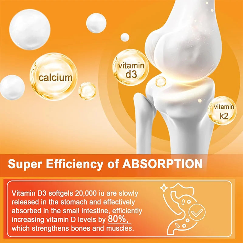 DK-VCaps Vitamin Capsules for Bones, Joint, Calcium Absorption, Cardiovascular, Immune System Daily Health Supplement
