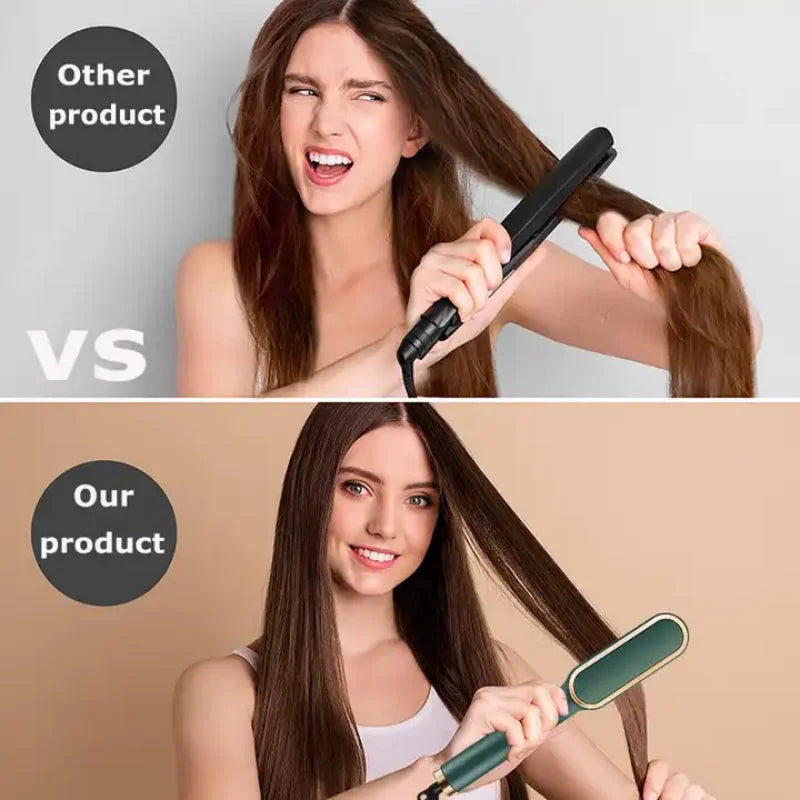 NanoSmooth - 3 in 1 Electric PTC heat - hair straightener - comb & curler for women