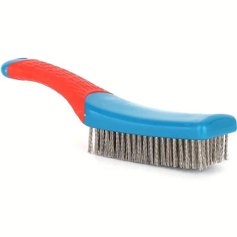 Heavy Duty Stainless Steel Wire Brush -  Comfortable Plastic Handle