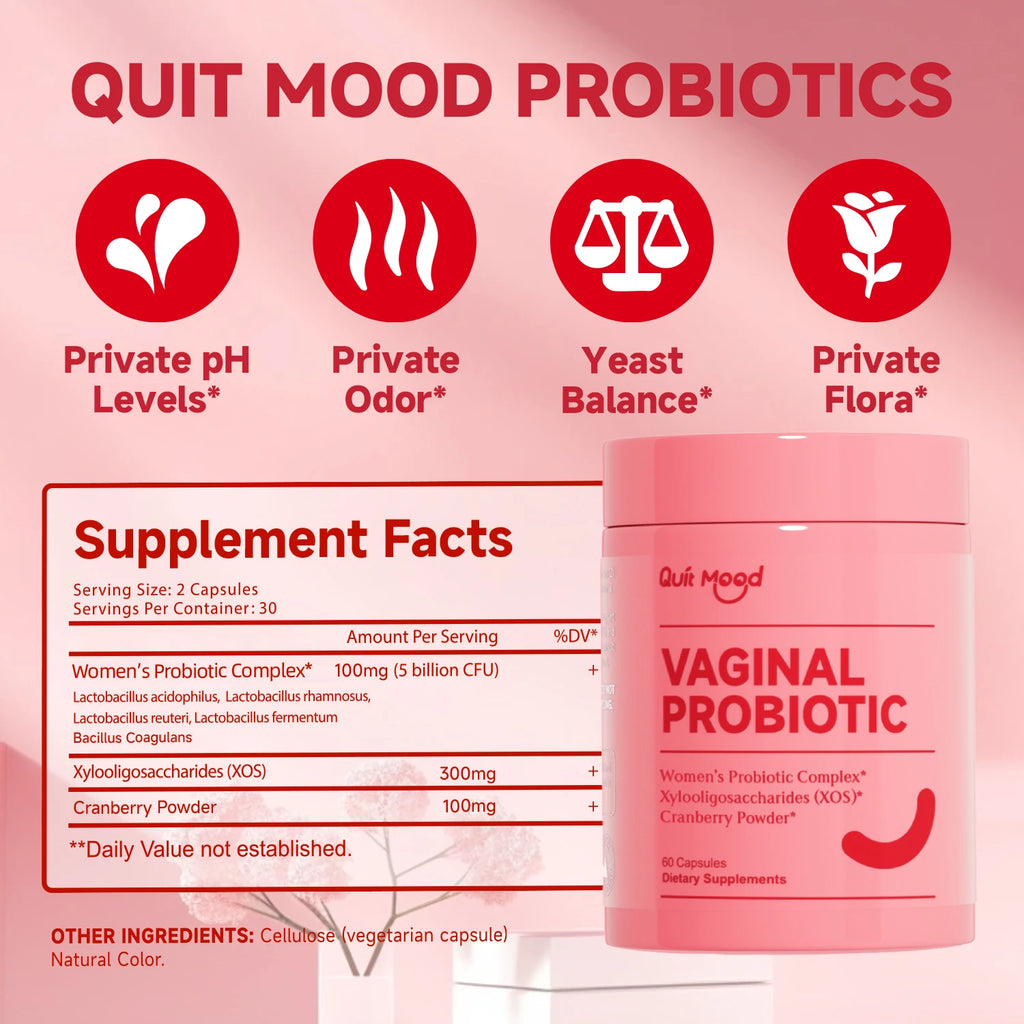 MoodVibe pB - Quit mood Probiotics for Women - PH Balance with Probiotics and Lactobacillus Probiotic Blend -